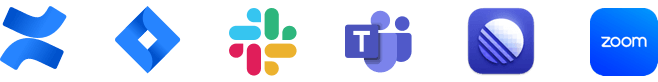 JIRA, Atlassian, Slack, Teams, Zoom